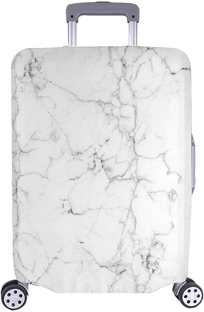 InterestPrintVintage Marble Stone Travel Luggage Cover Suitcase Baggage Protector Fits 22"-25" Luggage