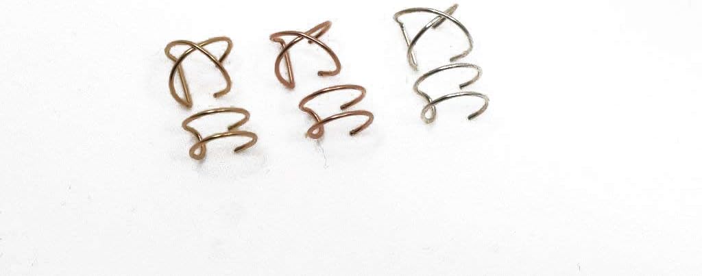 142)22 Gauge (thin) No Piercing SET Of 2 Ear Cuff For Upper Ear Cartilage,fake conch earrings,Sterling silver,14k Gold Filled,Rose Gold Filled