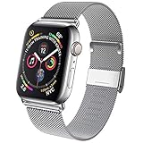 GBPOOT Compatible for Apple Watch Band 38mm 40mm 42mm 44mm, Wristband Loop Replacement Band for Iwatch Series 4,Series 3,Series 2,Series 1,Silver,38mm/40mm