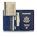 EpicGadget RFID Blocking Premium Leather Passport Holder Travel Wallet Cover Case (Navy Blue)