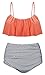 Newbely High Waisted Bikini Swimsuits Bathing Suits For Women Two Pieces (Orange,L)