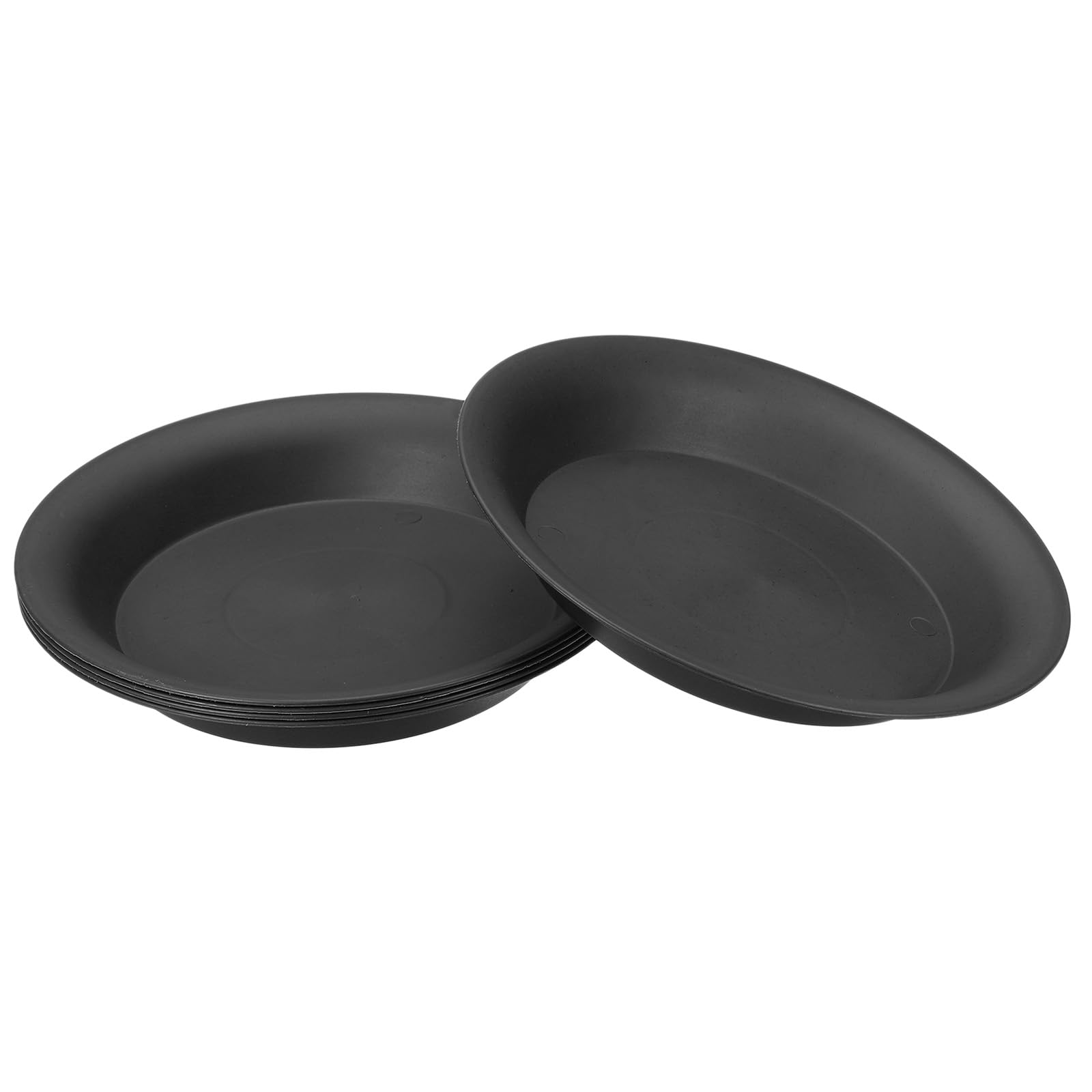 PATIKIL 7 Inch Plant Saucer Tray, 5 Pack Plastic Drip Tray Round Collects Excess Water Flower Pot Drainage Trays for Heavy Indoor Outdoor Pans, Black