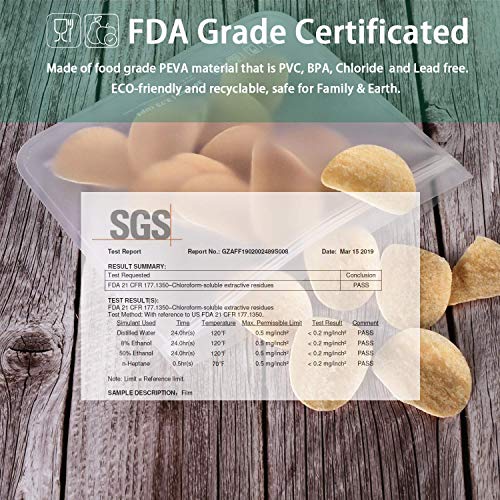 image for SPLF 10 Pack FDA Grade Reusable Storage Bags (5 Reusable Sandwich Bags