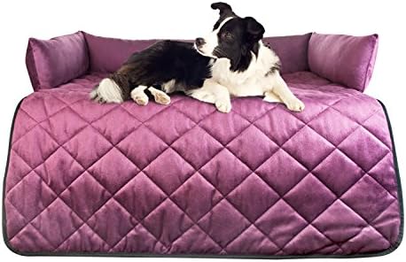Cat &amp; Dog Bed Couch Cover - for Sofas, Chairs or Beds - Multi Purpose Pet Bed, Sofa &amp; Furniture Protector for Pets with Bolster Cushions for Comfort and Protection (Extra Large, Burgandy)