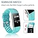 POY Replacement Bands Compatible for Fitbit Charge 2, Adjustable Breathable Wristbands with Air Holes Straps, Small Teal 1PC