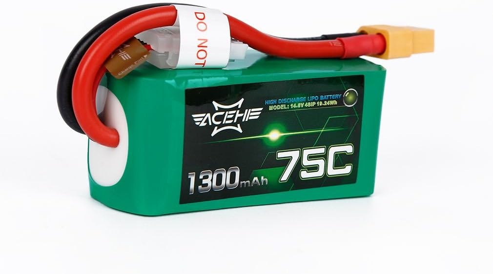 ACEHE 1300MAH 14.8V 4S 75C LIPO BATTERY FPV DRONE RACING LIPO