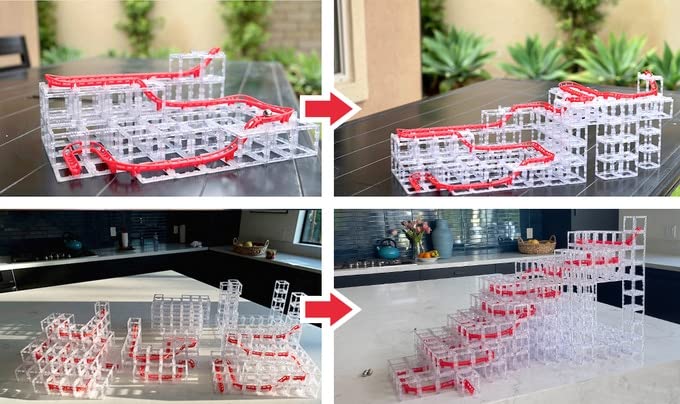 DesignNest MagnetCubes Coaster Cubes, Marble Run - 168Pcs, Roller Coaster Building Set, STEM Toys, Ages 8 Years & Up, Advanced Pack