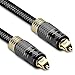 FosPower (10 Feet - 2 Pack) 24K Gold Plated Toslink Digital Optical Audio Cable (S/PDIF) - [Zero RFI & EMI Interference] Metal Connectors & Ultra Durable Nylon Braided Jacket