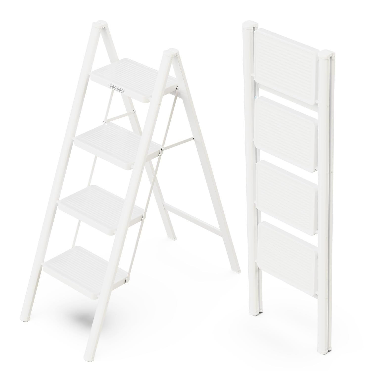 WOA WOA 4 Step Ladder, Folding Step Stool with Wide