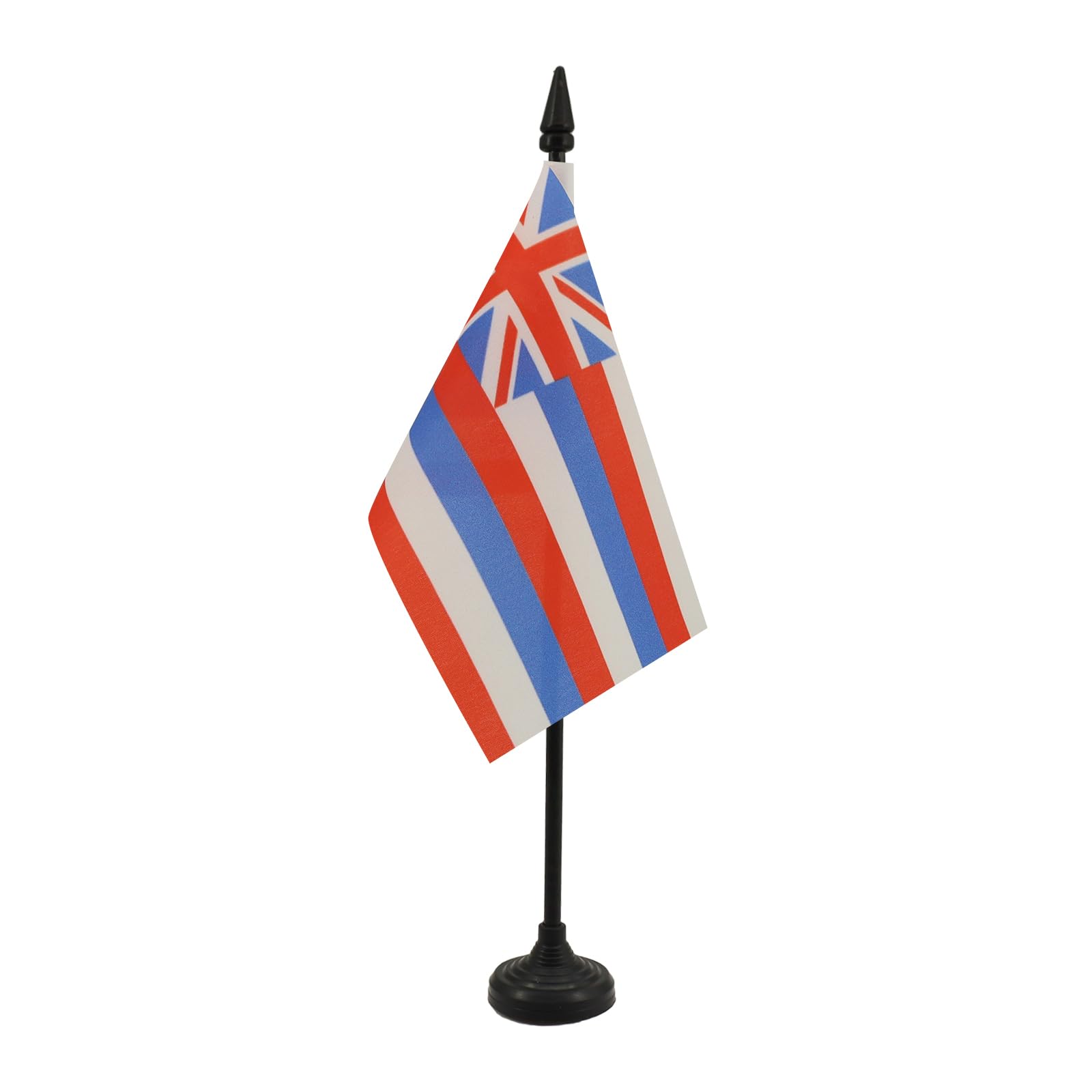 AZ FLAG - Hawaii Table Flag 4'' x 6'' - US state of Hawaii Office Mini Banner 100% Polyester 15 x 10 cm - Mini Desk Flag with 10'' Pole and Black Plastic Base