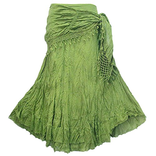 CoconutwowwWomen's Crochet TIE Waist Cotton Skirt