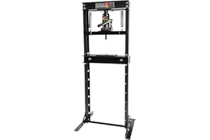 OUTGOODS 12 Ton Hydraulic Shop Press,h-Frame Heavy Duty Bearing Press Tool with Stamping Plates,Adjustable Height Garage Floor Press for Metalworking,Bearing Removal,Repair Bend,Straighten,Black