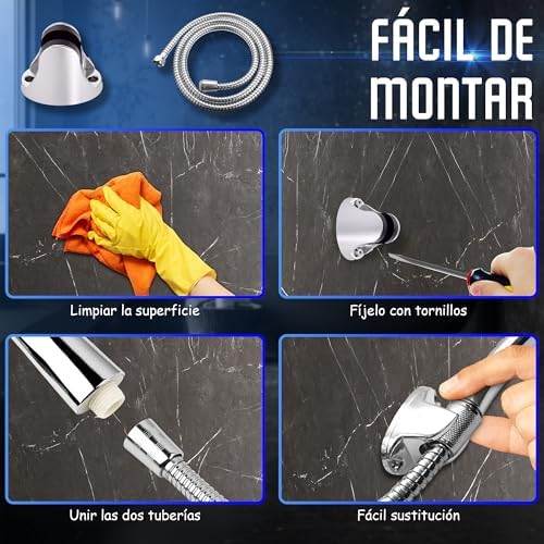 ® Alcachofa de Ducha Alta Presión/ducha alcachofa Antical Cromado con 5 modos Pulverización etc.. (3. " Alcachofa ducha")