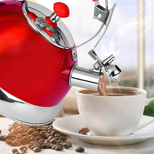 image for Premium Quality 18/8 Food Grade Heavy Gauge Red Stainless Steel Whistl