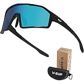 V-SUP Outdoor Lightweight Sport Sunglasses - UV400 for Biking, Baseball, Running, Cycling, Mountain Bicycle for Men & Women