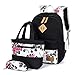 Leaper Floral Backpacks Backpacks Bags bags Set 3 in 1 Black
