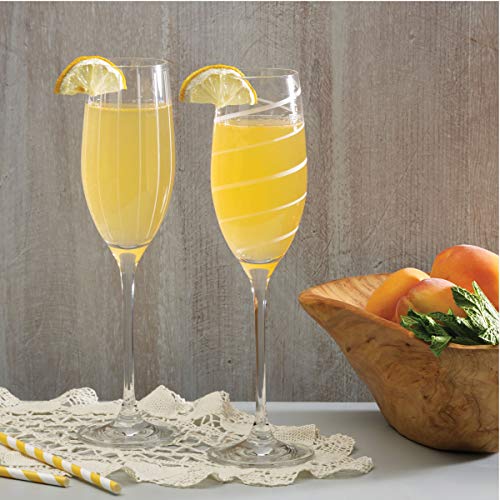 Mikasa Crystal Cheers Champagne Flutes, Set of 4, 8 fluid ounces