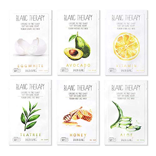 Ballon Blanc Therapy Face Facial Masks Sheet | 12 Varieties | Nutritional Sheet Masks Korean Skin Care | 12 Sheets - Image 2