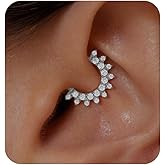 Cartilage Daith Earrings For Women Small 14K Gold Plated Hoop Hypoallergenic Helix Piercing Huggie Surgical Steel Diamond Implant Cubic Zirconia Jewelry