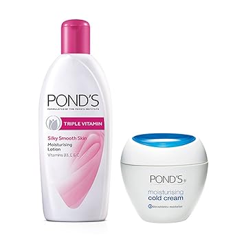 POND'S Triple Vitamin Moisturising Body Lotion, 300ml with Free Moisturising Cold Cream, 30ml