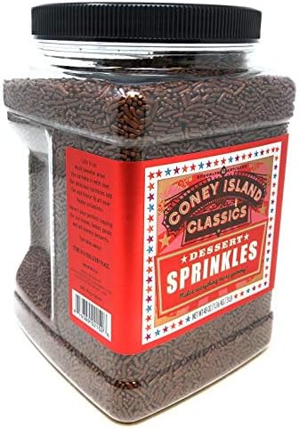 Brooklyn Artisans Premium Gourmet Decorative Dessert Chocolate Sprinkles Jimmies Bulk Reusable Jar 3 Lbs (Made in USA) Kosher