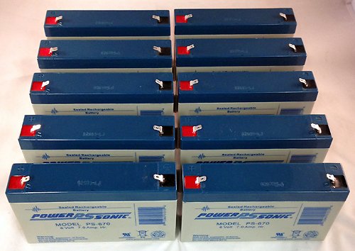 image for Powersonic WKA6-7.2F Genuine 6volt 7.2ah Battery - 10 Pack