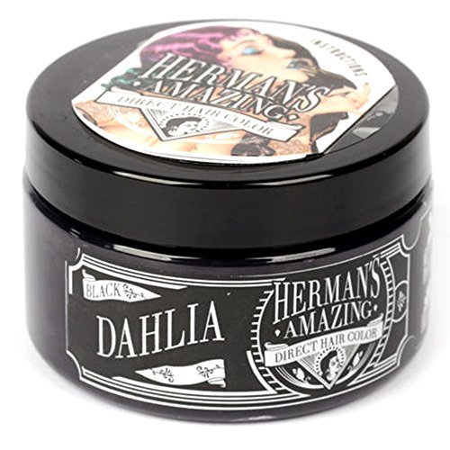 Herman's Amazing Vegan Semi-Permanent Direct Hair Color Dye (4oz) Black Dahlia (Best Wash Out Hair Dye Brand)