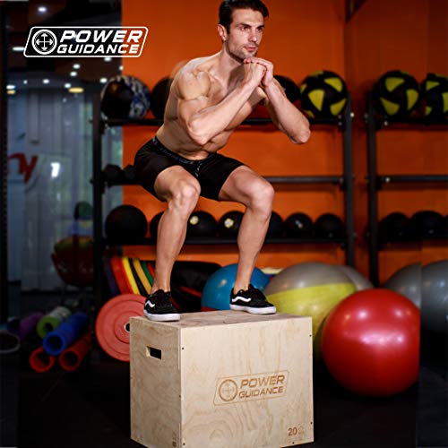 POWERGUIDANCE-Caja-pliomtrica-de-Madera-3-en-1-Ideal-para-Entrenamiento-Cruzado-Plyo-Caja-de-Madera-Plyo-Box