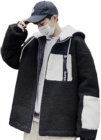 Bormran ボアジャケット メンズ ボアブルゾン フリースジャケット ジャンパー ジャケット ボアコート アウター もこもこ 防寒 厚手 パーカー 冬服