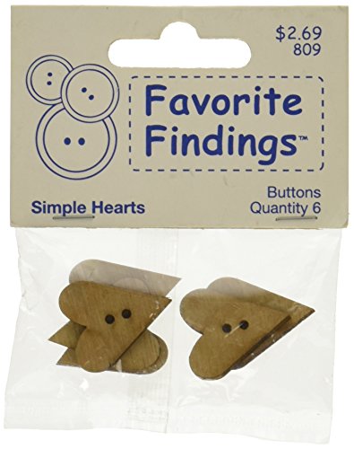 Blumenthal Lansing Buttons, Pack of Wooden Heart Shaped, For Sewing or Craft Pr…
