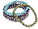 5 Piece Multi-Color and Shape Dyed Freshwater Cultured Pearl Stretch Bracelet Set, 7.5