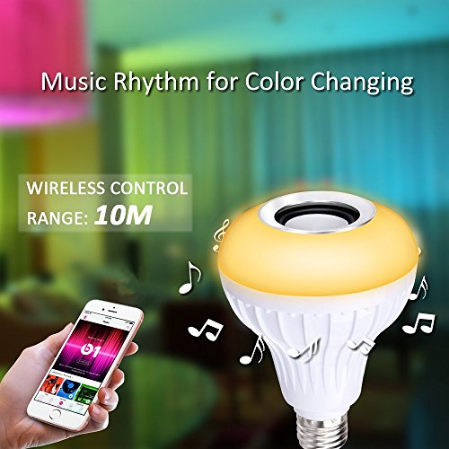 Ustellar LED Wireless Light Bulb Speaker, RGB Smart Music Bulb, E26 Base Color Changing with Remote Control for Party, Home, Halloween Christmas Decorations