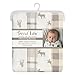 Stag and Moose 4 Pack Flannel Blankets - 4 Deluxe Flannel Blankets, Buffalo Check, Moose Silhouettes, Plaid, Stag Silhouettes, Gray, White, 30 in x 30 in