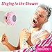 Abco Tech Water Resistant Wireless Bluetooth Shower Speaker with Suction Cup and Hands-Free Speakerphone, Pink Zebra