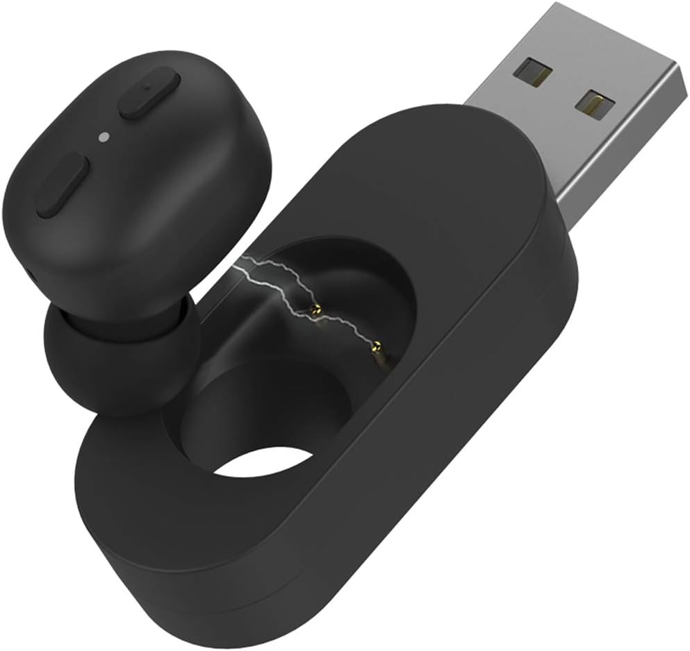 Bluetooth Earpiece, Wavefun Micro Bluetooth 5.0 Mini Earphone Invisible Earbuds Siri Activated Single Wireless Headphone for One Ear Headset with Mic (Dual Buttons, SBC Codec, USB Charger Included)