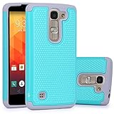 LG Escape 2 Case, LG Logos Case, LK [Shock-Absorption] Hybrid Dual Layer Armor Defender Protective Case Cover for LG Escape 2 / LG Logos (Teal)