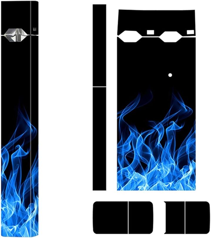 Skin Decal Sticker for JUUL Anti Scratch Removable Protector-Blue Fire