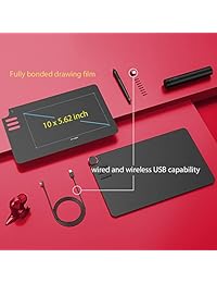 xp pen Deco 03 inalámbrico 2.4 G Digital de tablet de Dibujo Dibujo Pen Tablet gráfica con Battery free pasivo lápiz capacitivo y 6 teclas de acceso directo (8192 niveles presión) 10 x 6 inch
