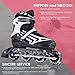 ITurnGlow Kids and Adults Adjustable Inline Skates with Full Light Up Wheels, Safe and Smooth Beginner Rollerblades for Girls and Boys, Men and Women