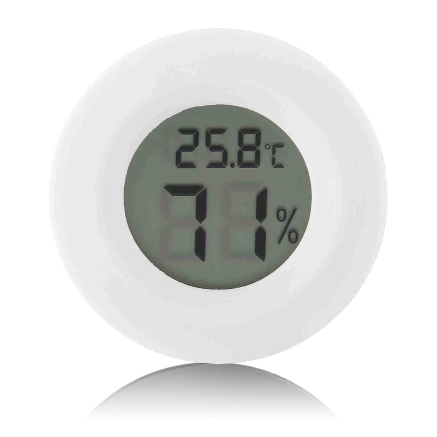 Mini Thermometer Hygrometer for Reptile, Electronic Digital LCD Pet Humidity Temperature Meter for Incubators Indoor Reptile Breeding Box Weather Station Greenhouse Basement[White](No Battery)