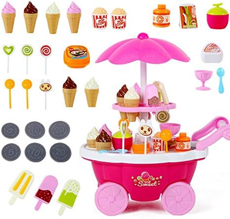XingSheng Ice Cream Trolley Toy,Candy Ice Cream Trolley Ice Cream Toys for Children Safe And no Harm to Your Baby
