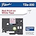 Brother Genuine P-Touch TZE-232 Tape, 1/2" (0.47 mm) Standard Laminated P-Touch Tape, Red on White Laminated for Indoor or Outdoor Use, Water-Resistant 26.2 ft (8m), Single-Pack primary