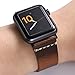 Carty Oil Wax Leather Strap Smart Watchband Compatible with Apple Watch Band Iwatch Bands 38mm Mens Series 3/2/1 Retro Brown