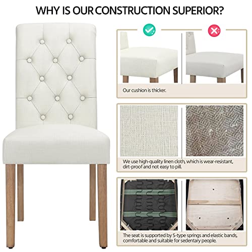 Yaheetech Tufted Dining Chairs Button Parsons Diner Chair Upholstered