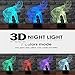 Bedoo Christmas Gift Magic Elephant Lamp 3D Illusion Touch Switch USB Insert LED Birthday Present and Party Decoration, 7 Colours Night Light