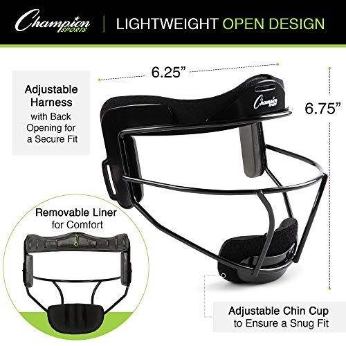 Champion Sports Steel Softball Face Mask Classic Fielders Masks for