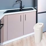 Caxmtu 10L Small Plastic Bathroom Bin with Handles 2 Pack White view 7
