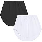 Hapforever 2PCS Shirt Extenders Mini Undershirt Skirt Adjustable Layering Skirts Half Length Shirt Skirts for Women