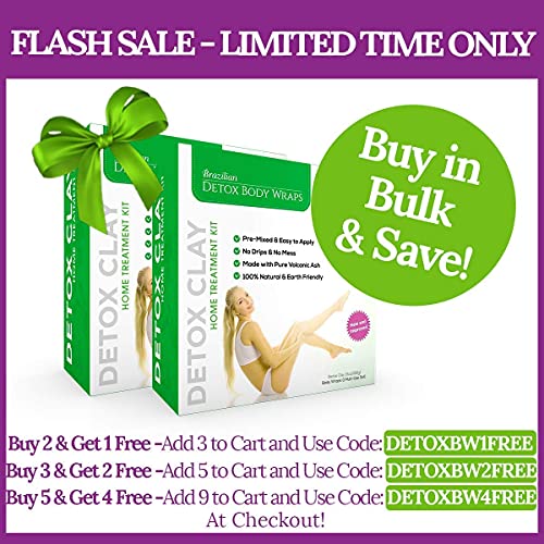 Brazilian Detox Clay Body Wraps (10Applications) Slimming Home Spa Treatment for Cellulite