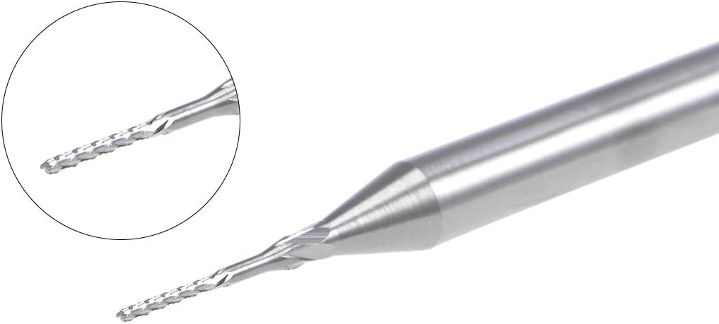 sourcing map 10Pcs 0.5mm Carbide End Mill Engraving Milling Cutter CNC Router Bits for PCB Machine 1/8" Shank - Image 4